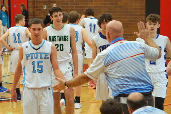 Boys basketball players at the all-star tournament. 