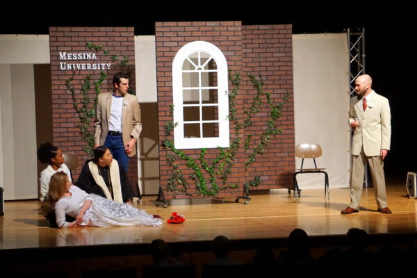 The Utah Shakespeare Festival cast performs a play.