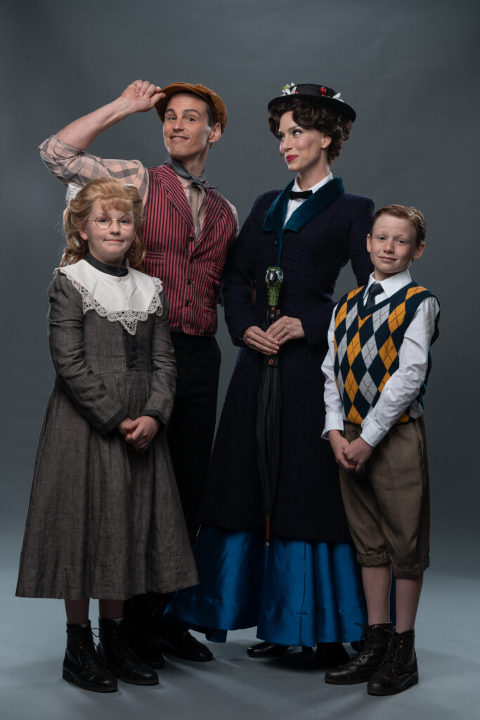 Bert, Mary, Jane, and Michael from Mary Poppins.