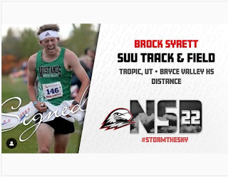 Bryce Valley athlete Brock Syrett featured on SUU's Instagram page