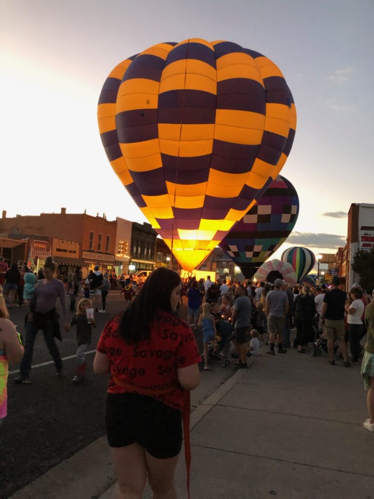 Hot air balloons at the Balloon Rally.
