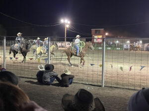 Cowboys at a rodeo.