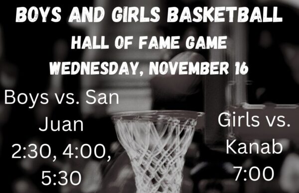 Boys and girls basketball hall of fame games, Wednesday, November 16.