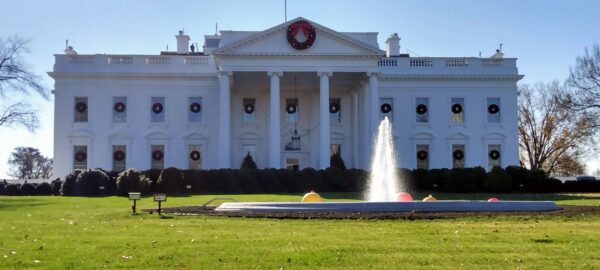 The White House decorated for Christmas.