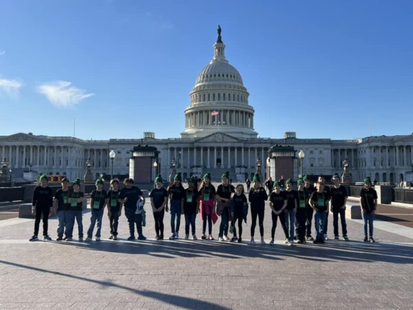 The BVE 6th grade class in front of the U.S. capitol.
