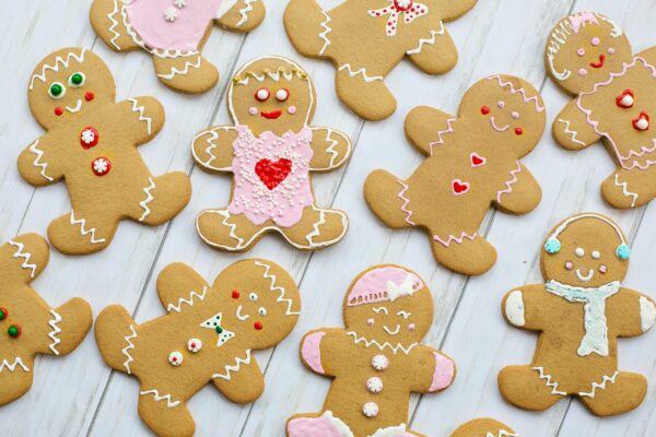 A variety of gingerbread cookies.