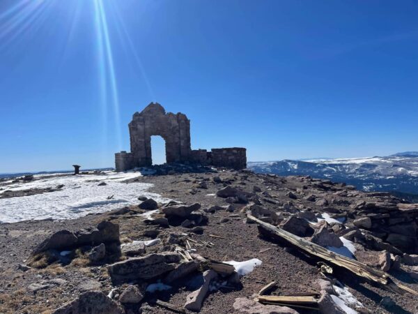 Debris from the broken-up Brian Head Peak House.