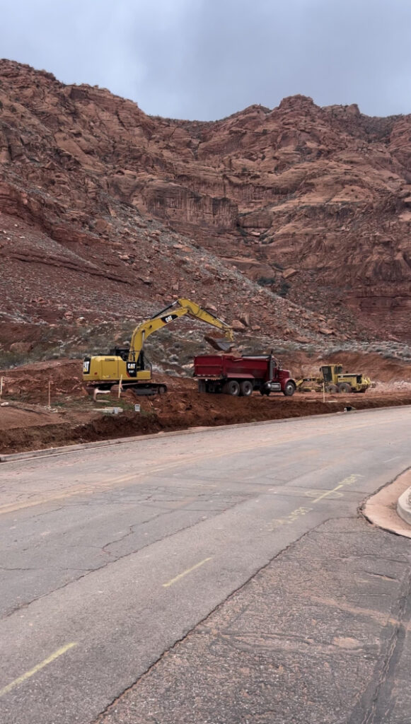 Road construction going into Tuacahn.