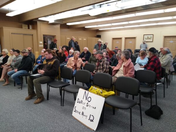 The 50 spectators sit in on the Escalante P&Z Dollar Store Meeting.