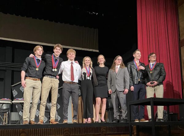 Public forum winners at state speech and debate 2023.