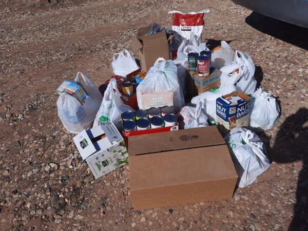 Over 20 bags of cans from the Cannonville food drive.
