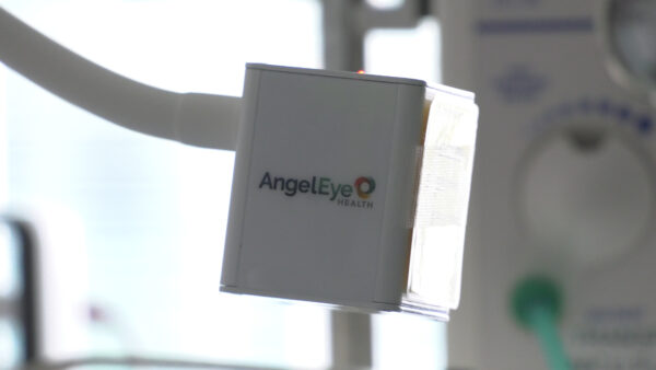 Camera with AngelEye logo easily visible.