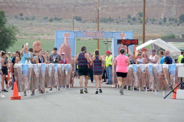 The finish line for the Bryce Canyon Half Marathon located in Cannonville, Utah.