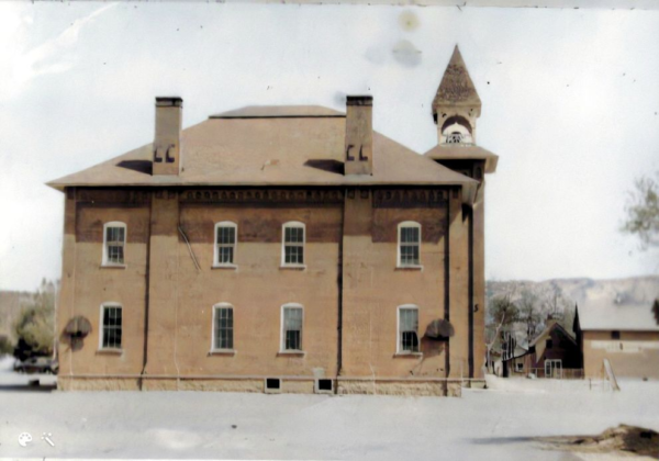 The old redbrick schoolhouse in Escalante.