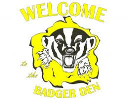 Logo: Yellow lettering reading, "WELCOME, BADGER DEN" with a badger coming out of a hole.