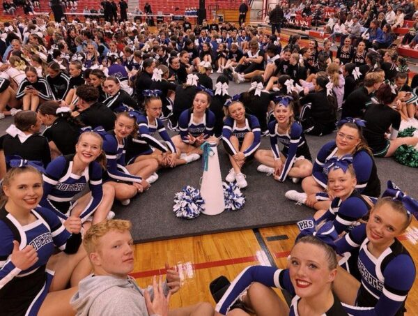 Panguitch cheerleaders at divisionals 2024.