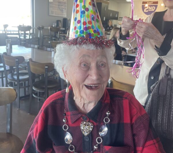 Irva Sudweeks at her birthday party.