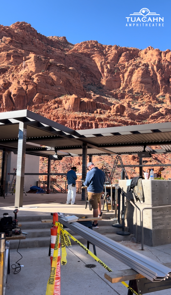 The new patio awning at Tuacahn.