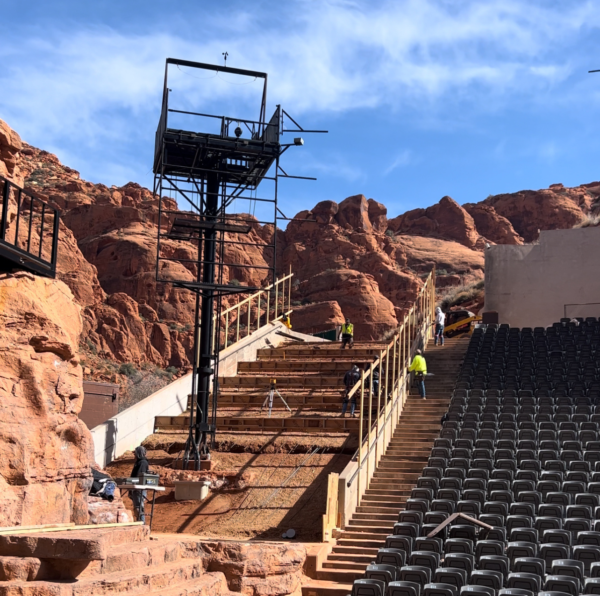 The new seats being built at Tuacahn.