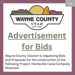Wayne County Utah Advertisement for Bids