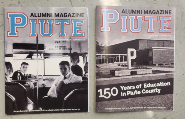 The 2022 and 2023 Piute Alumni Magazines.