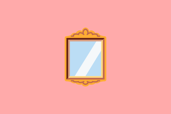 Graphic: A blank rectangular mirror.