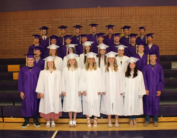 Wayne High School graduating class of 2024 cap and gown photo.