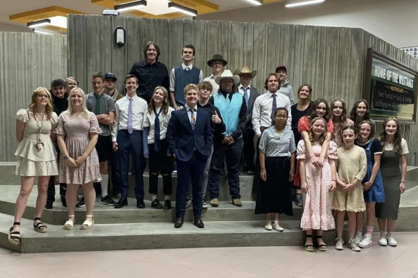 A group of Bryce Valley students in Sunday-dress.