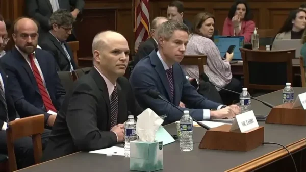 Independent journalists Matt Taibbi and Michael Shellenberger during the House Judiciary Select Subcommittee hearing on the Weaponization of the Federal Government