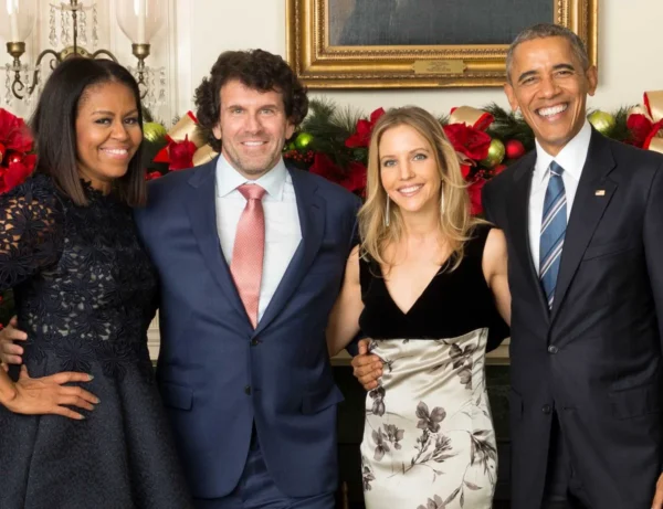 Michelle Obama, Kimbell Duncan (Kosinski's husband), Michell Kosinski, and Barak Obama.