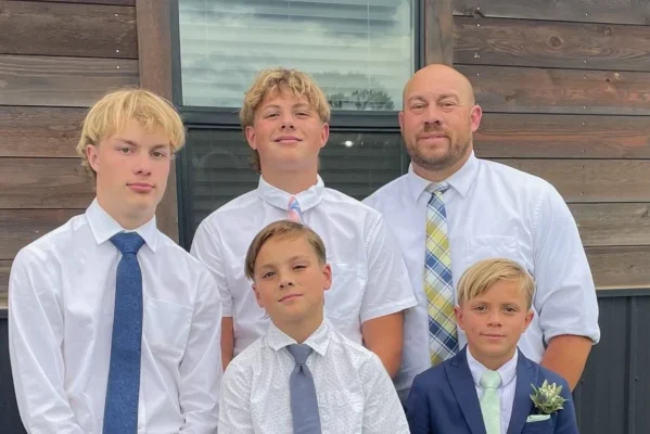 A family photo of Andy Carlsen and his sons.