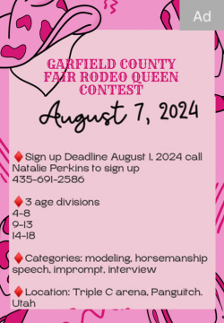 Garfield County Fair Rodeo Queen Contest - August 7, 2024