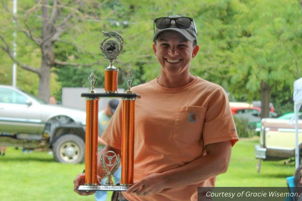 Jaquel Brooks with her Under Construction trophy.