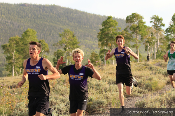 Three Wayne boys cross country runners. Courtesy of Lisa Stevens.