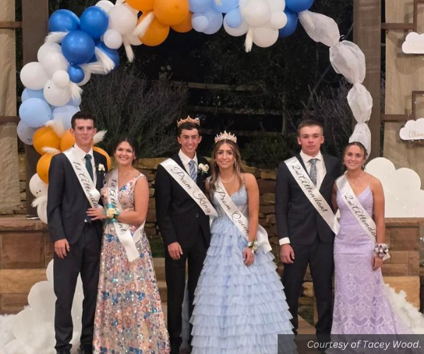 Wayne's prom royalty at their prom.