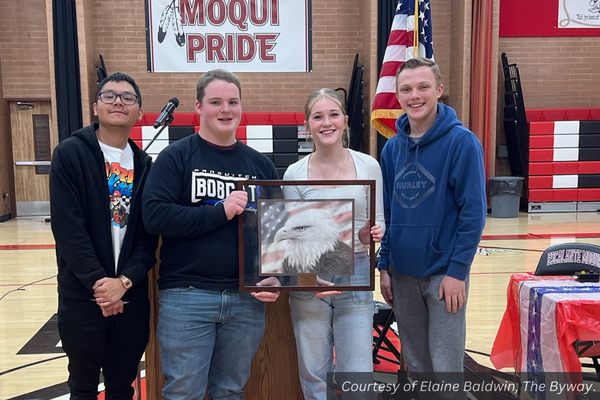 Panguitch Team #1 with their winnings at the Garfield schools Constitution Bowl. Courtesy of Elaine Baldwin, The Byway.