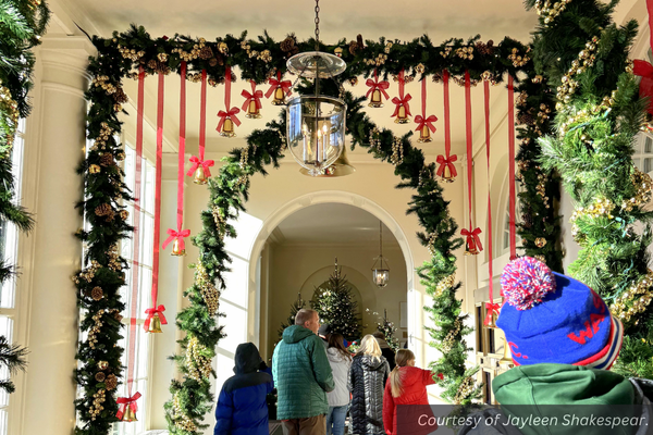 A hall in the White House, decorated for Christmas. Courtesy of Jayleen Shakespear.