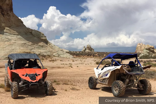 ATVs in Glen Canyon National Recreation Area. Courtesy of Brian Smith, NPS.