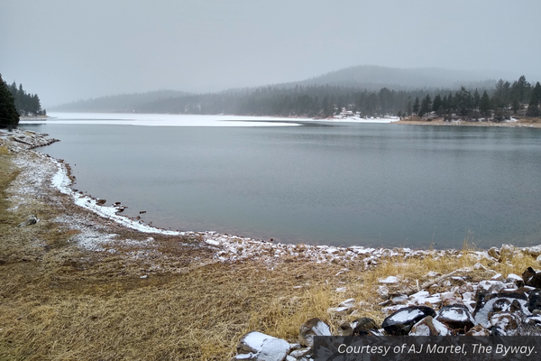 Tropic Reservoir, topped with a bit of snow. Courtesy of AJ Martel, The Byway.