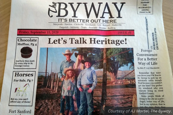 Issue number 1 of The Byway. The headline reads, "Let's Talk Heritage!" Courtesy of AJ Martel, The Byway.